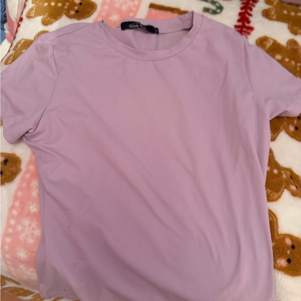 Faded Glory Purple Fitted Short Sleeve T-Shirt